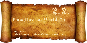 Manojlovics Ulpián névjegykártya